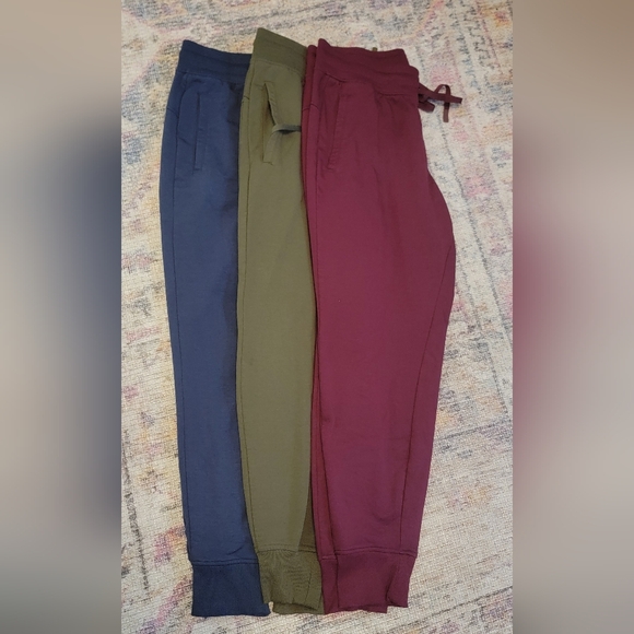 Athletic Works Pants - Set of 3 Athletic Works Jogger Pants - Blue, Olive, Burgundy Size M